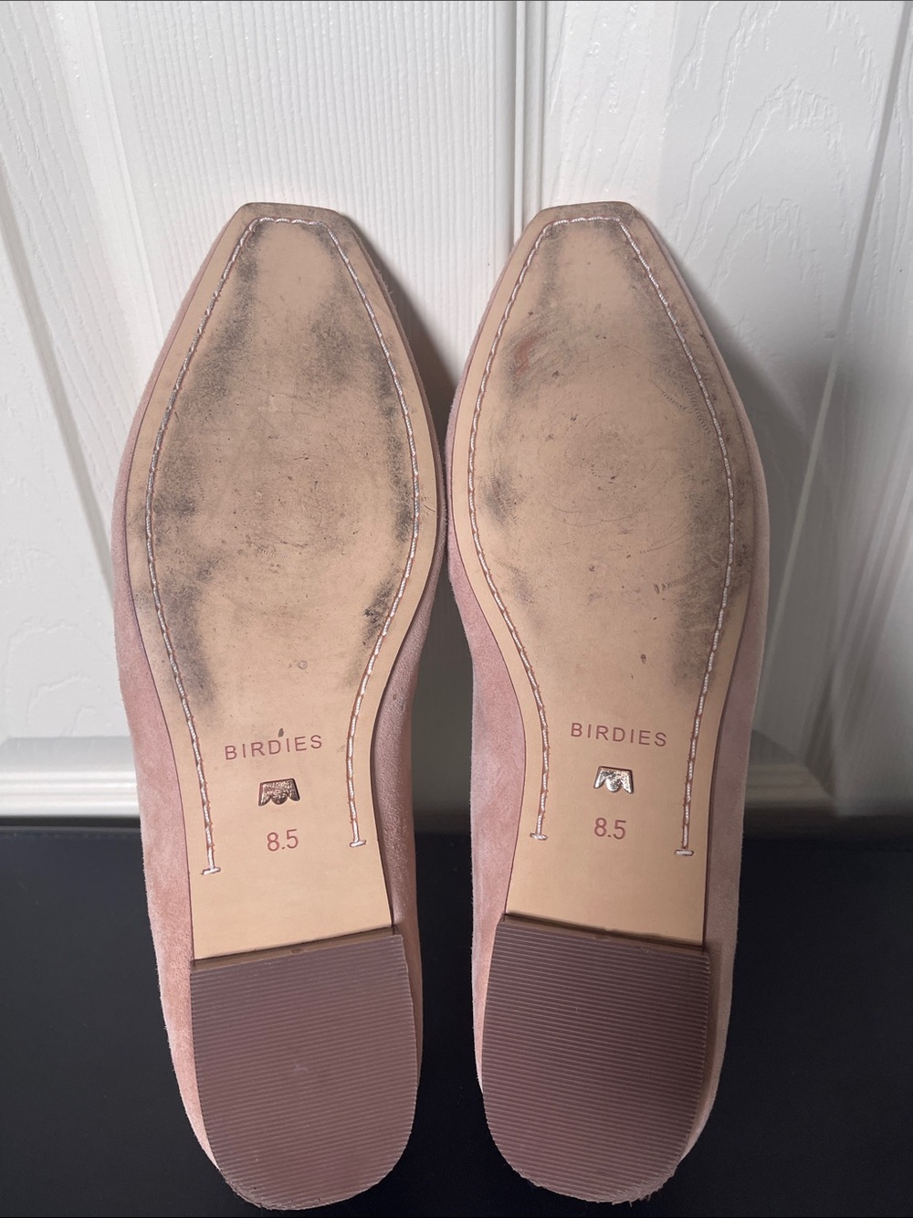 Birdies Nude Suede Square-Toe Flats - Picture 6 of 7